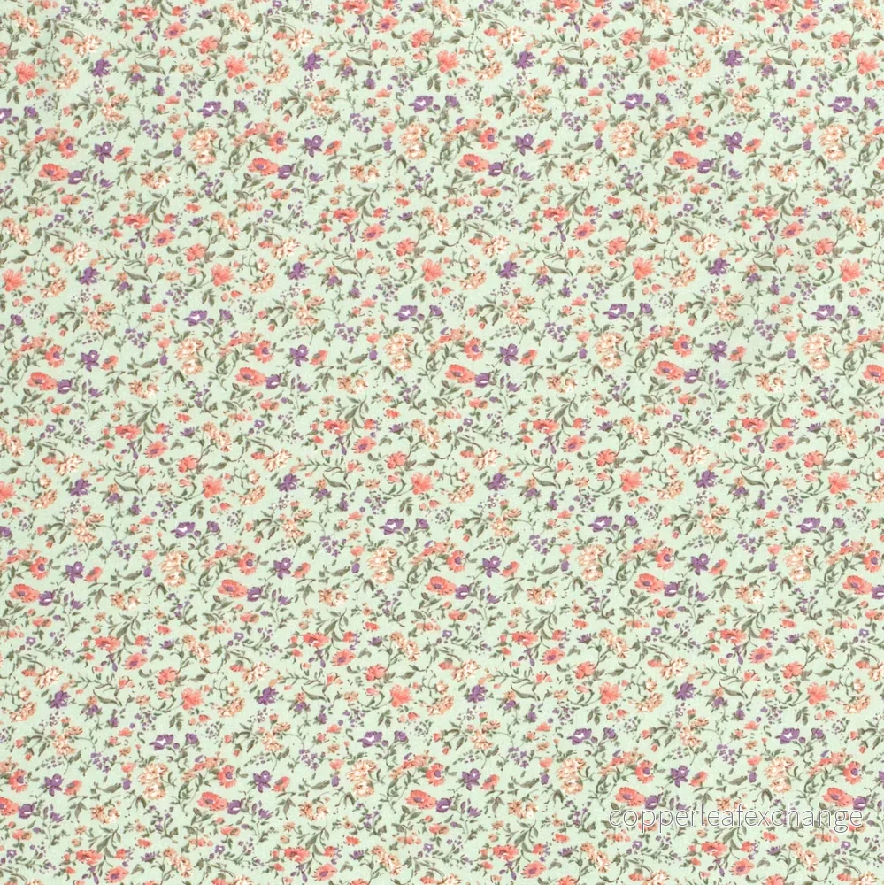 Patterned Viscose – Poplin – Small floral – Mint Patterned Viscose – Poplin – Small floral – Mint