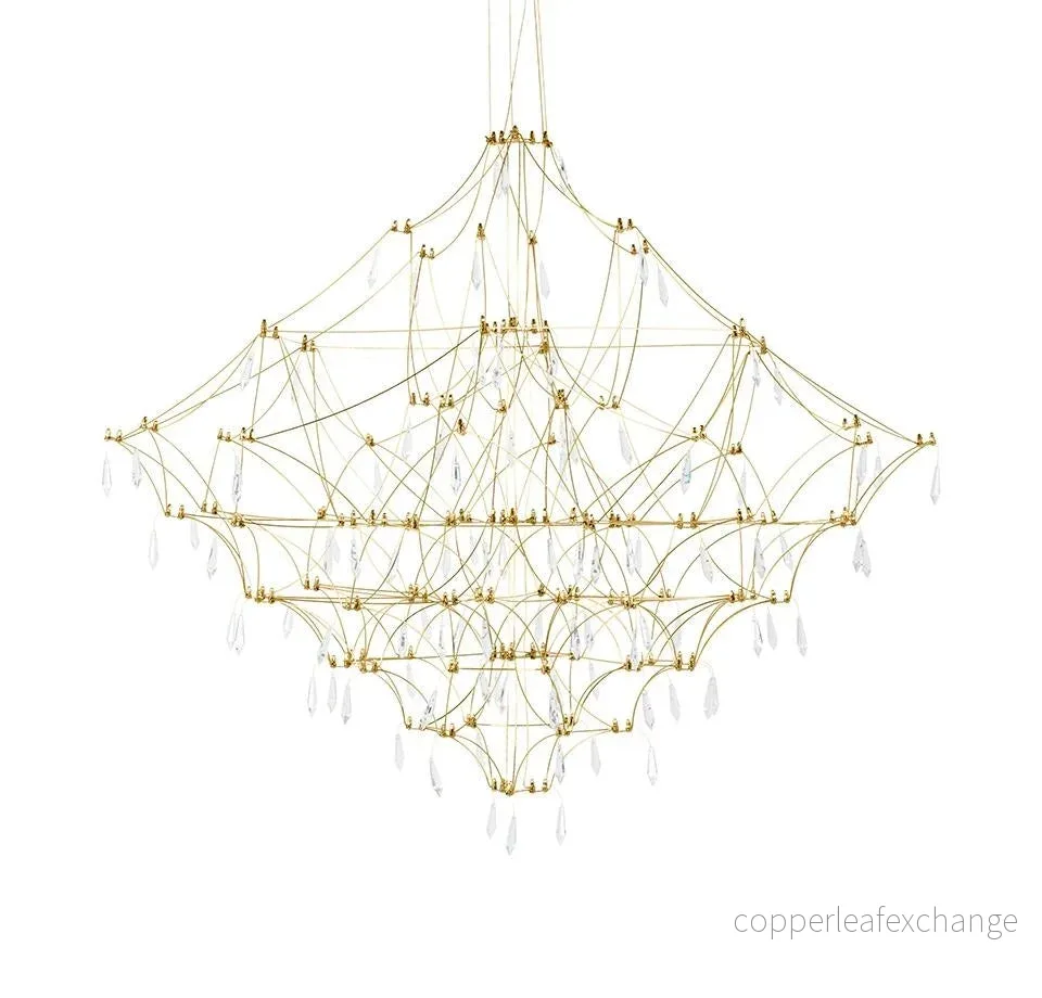 CONSTELATION 100 GOLD pendellampa – LED, borstat stål