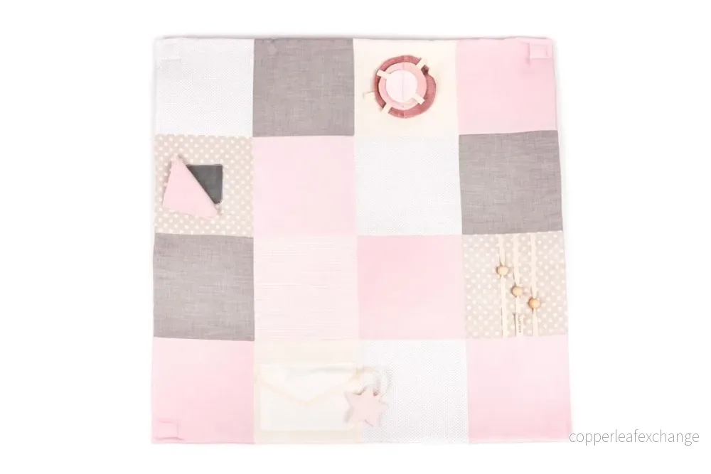 Liten aktivitetsmatta för baby, 100x100 cm - Rosa - Bild 3