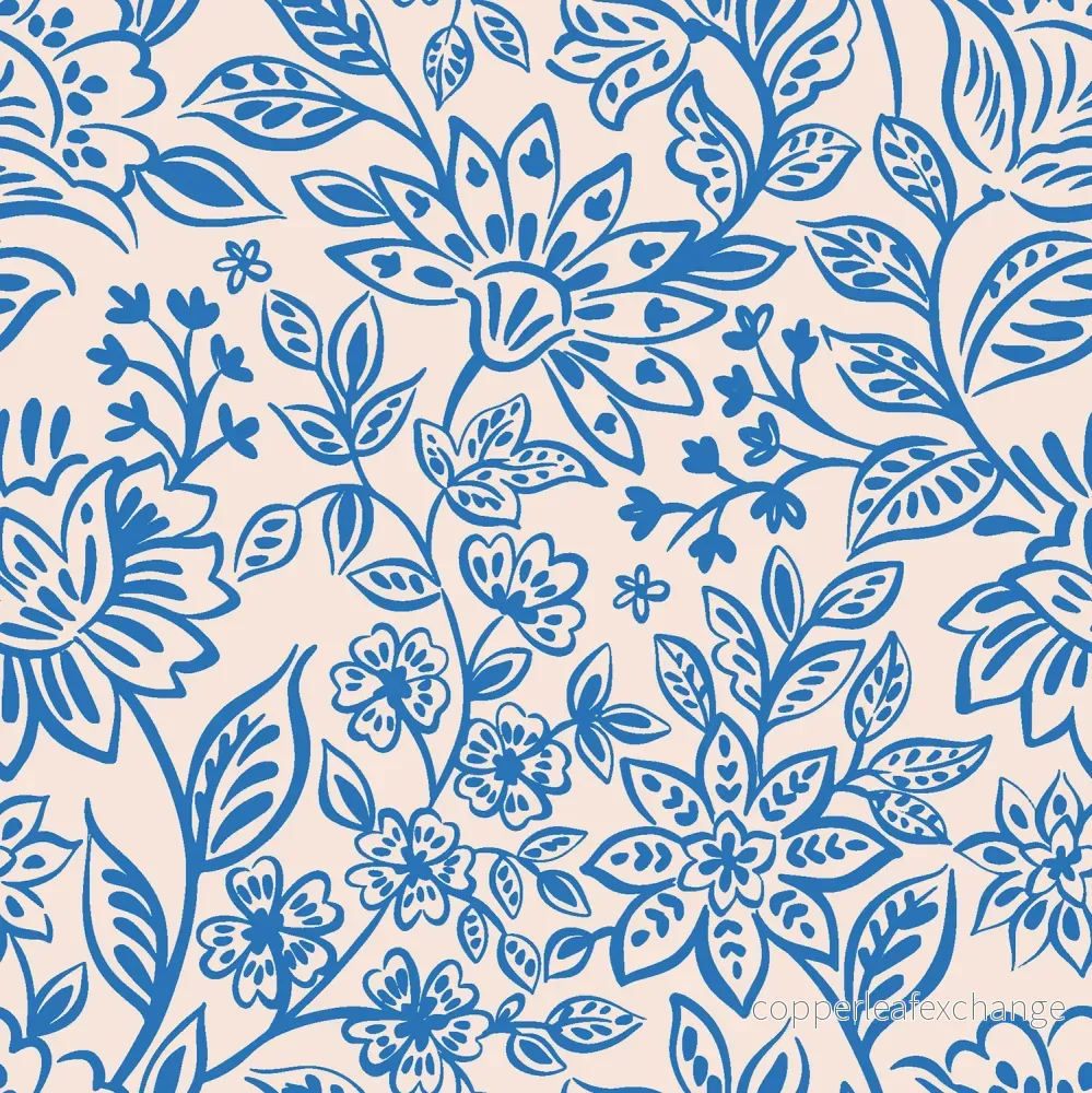 Patterned – Cotton – Muslin – Floral – Blue – 005