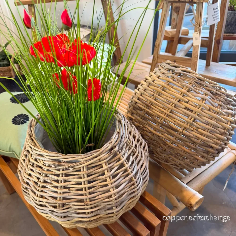 Athena Eleganta Korgar i Kubu Rattan – Set om 2 Natur - Bild 3