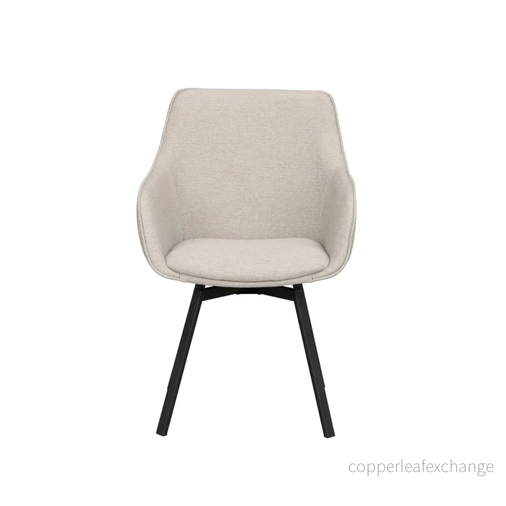 Karmstol Alison med snurr 2-pack, Beige