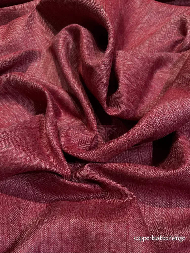 Silk, Linen – Luster – Herringbone – Red Pear