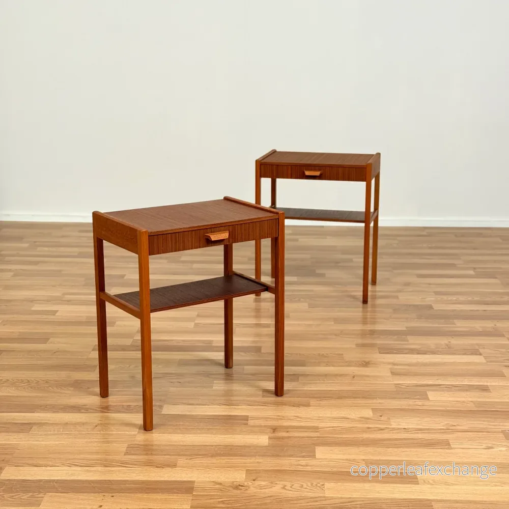 Set om 2 sängbord i teak, 1950-60-tal, Sverige