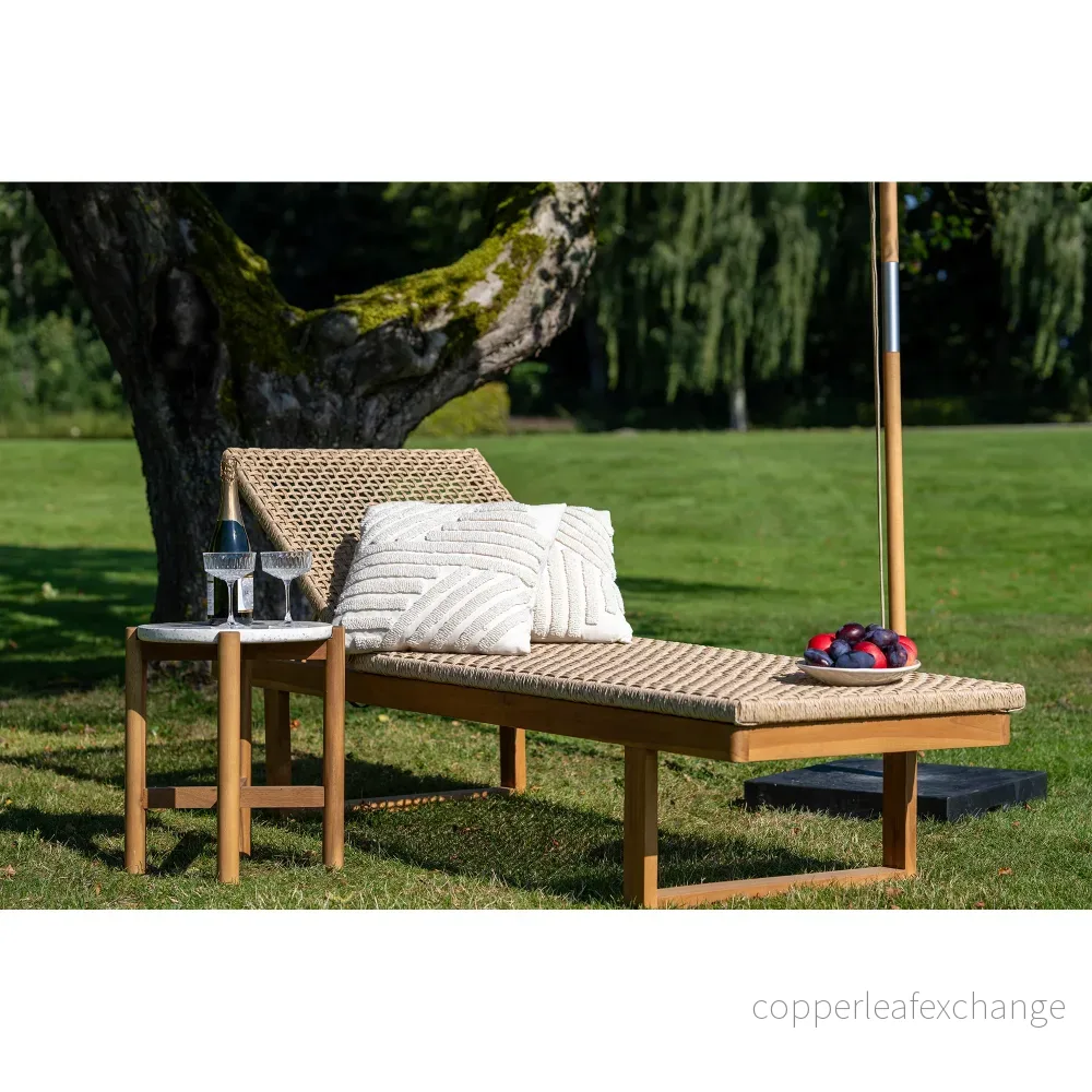 Penida Solsäng i Teak och Polyrotting – Justerbar Trädgårdsmöbel 190cm - Bild 2