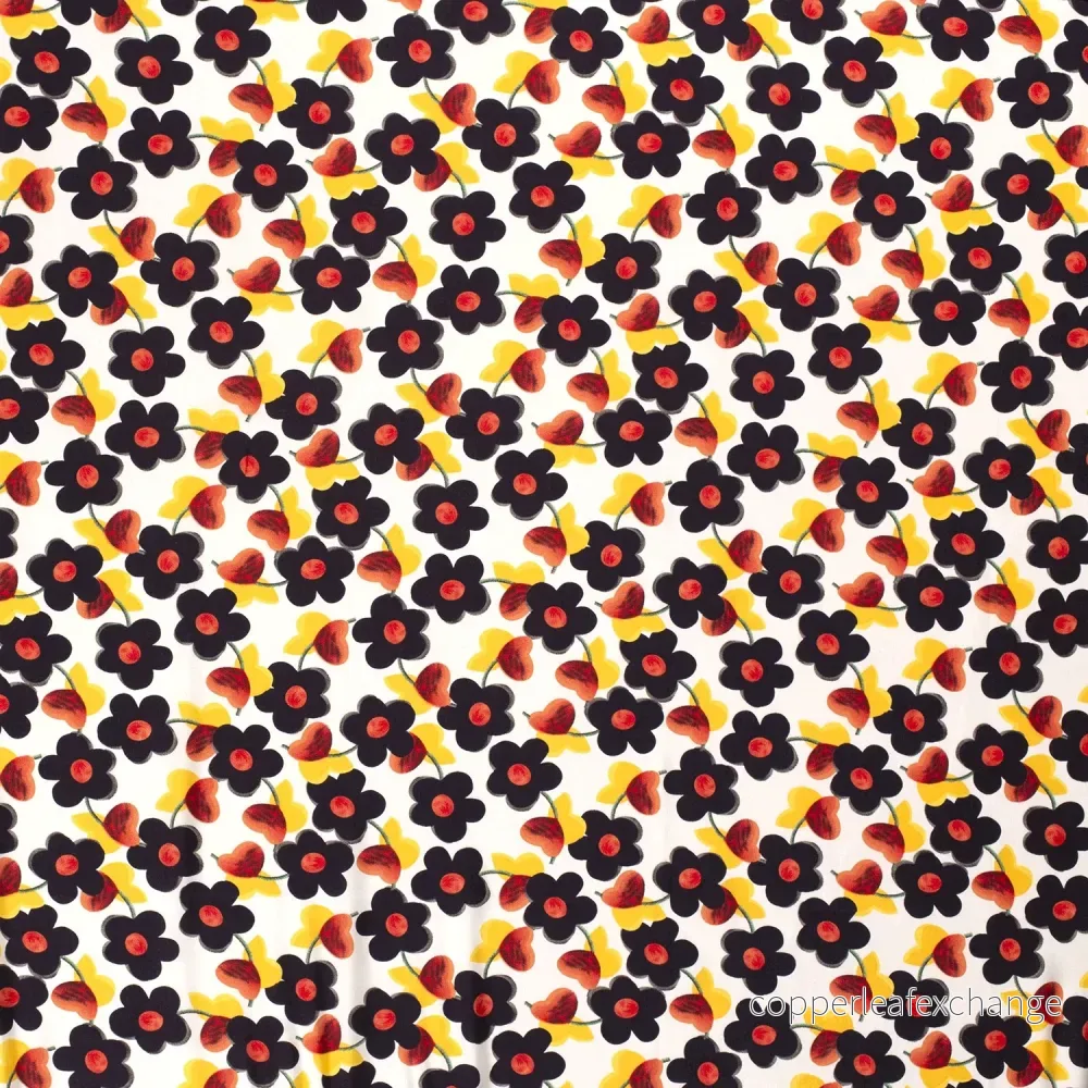 Viscose poplin Anemone Navy - Bild 2