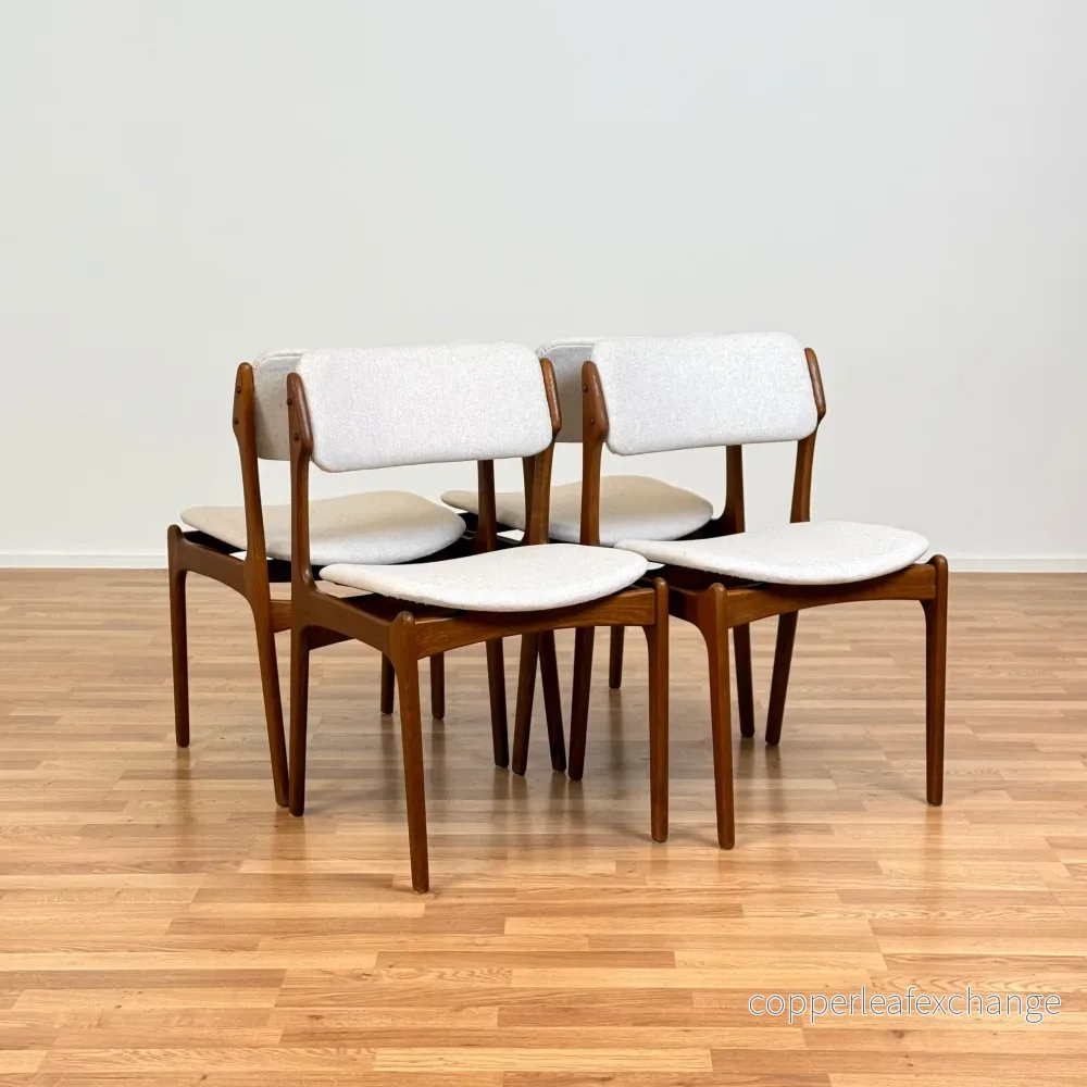 Set om 4 matstolar av Erik Buch, modell OD49, 1950-60-tal, Danmark