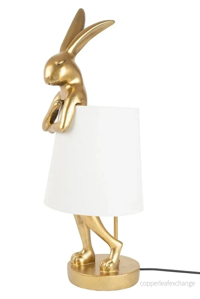 Bordslampa KARE DESIGN – RABBIT, vit/guld, 88 cm Bordslampa KARE DESIGN – RABBIT, vit/guld, 88 cm
