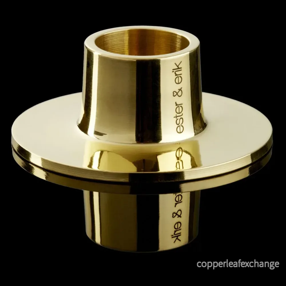 ESTER & ERIK LJUSSTAKE 2 st MEDIUM GOLD SHINY - Bild 2