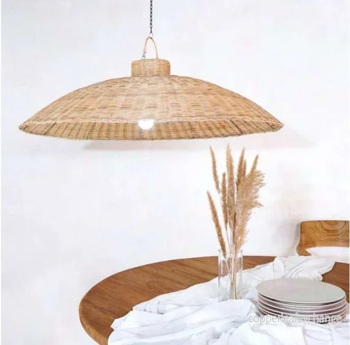 DUDDUNG Taklampa Rotting Ø100 cm - Stor Handvävd Rottinglampa - Bild 2