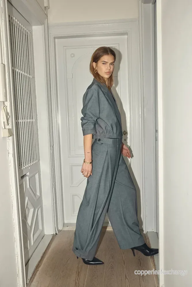 JACKYCC PLEAT PANT - MID GREY - Bild 3