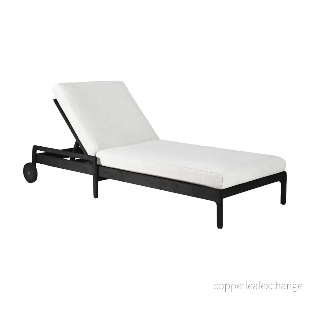 Utemöbel Solsäng Jack, Svart teak / Off White