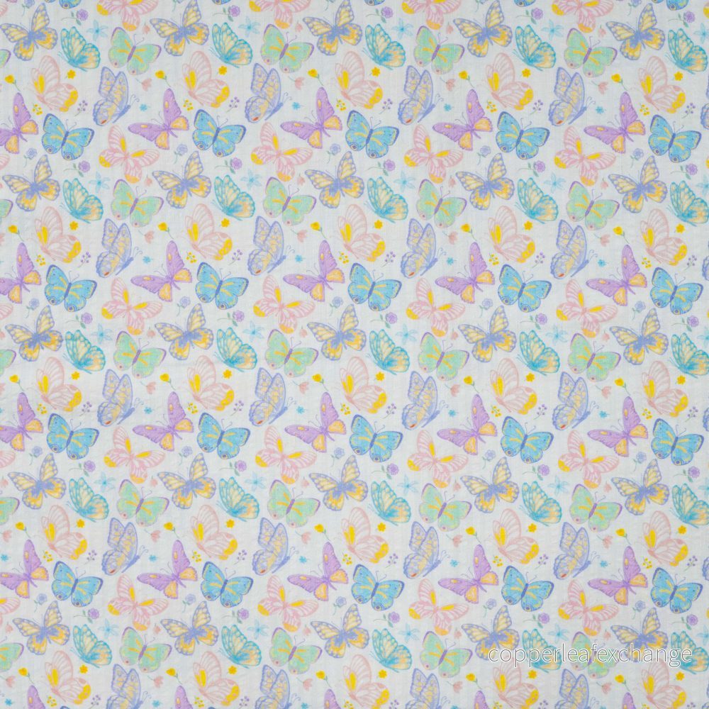 Cotton – Patterned – Butterflies – Pastel – 21.510 Cotton – Patterned – Butterflies – Pastel – 21.510