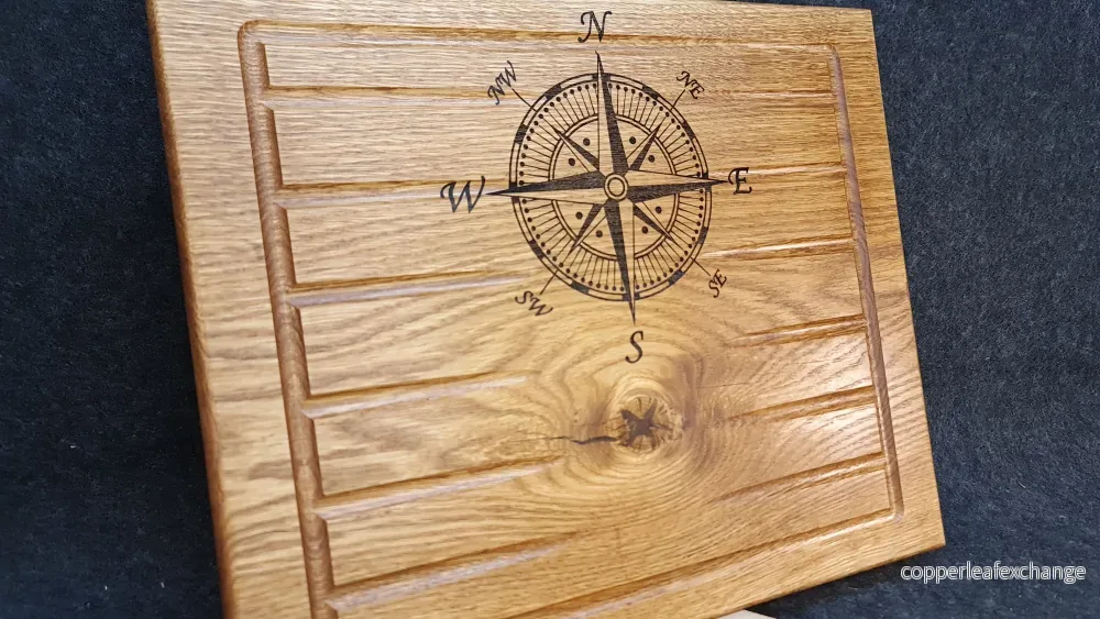 Skärbräda i massiv ek med lasergravyr - Bild 3