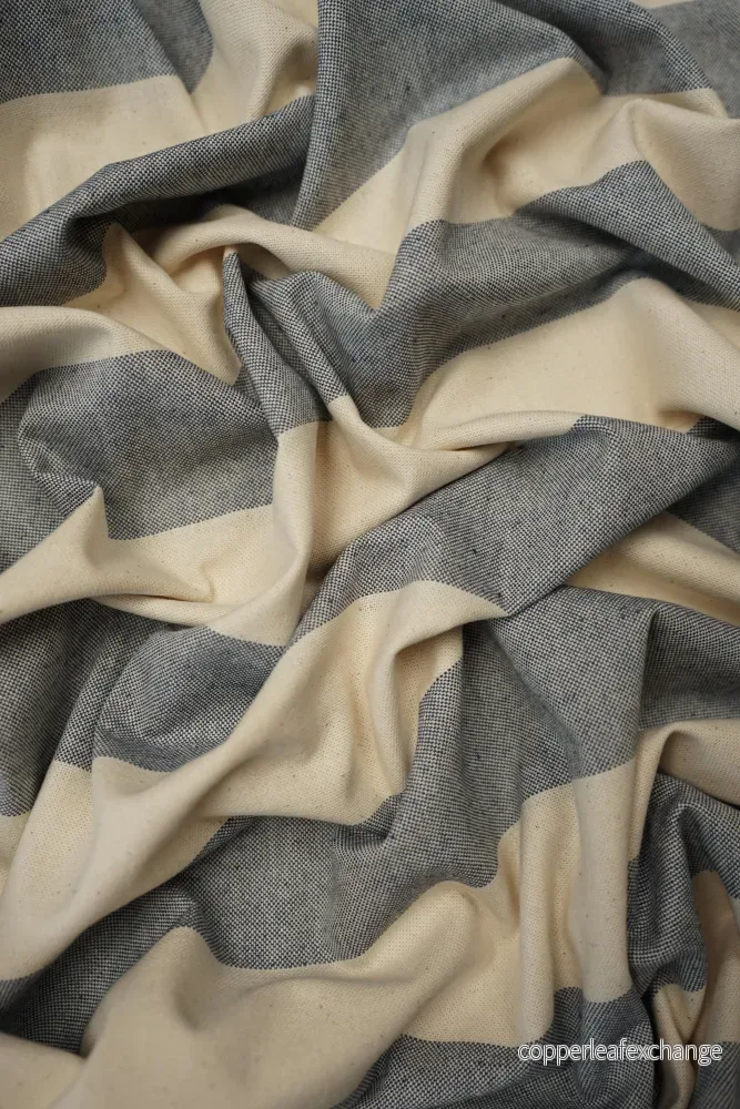 Patterned - Curtain - Furnishing - 280 cm wide - Blue, creme - Rayas Laurito Marino - 4 - Bild 2