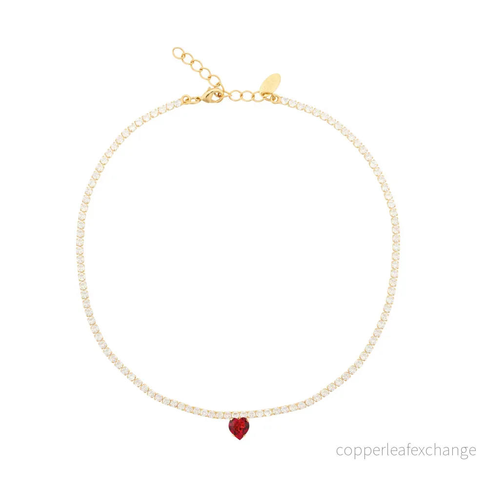 CAROLINE SVEDBOM LOVE EDIT NECKLACE / CRYSTAL / LIGHT SIAM