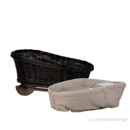 Mimi gungande dockvagga i rotting – mörk/beige Mimi gungande dockvagga i rotting – mörk/beige