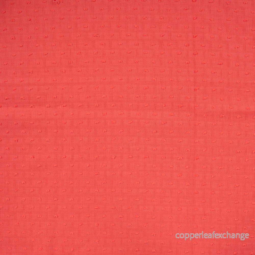Cotton – Dots in woven structure – Coral – 02.145 Cotton – Dots in woven structure – Coral – 02.145