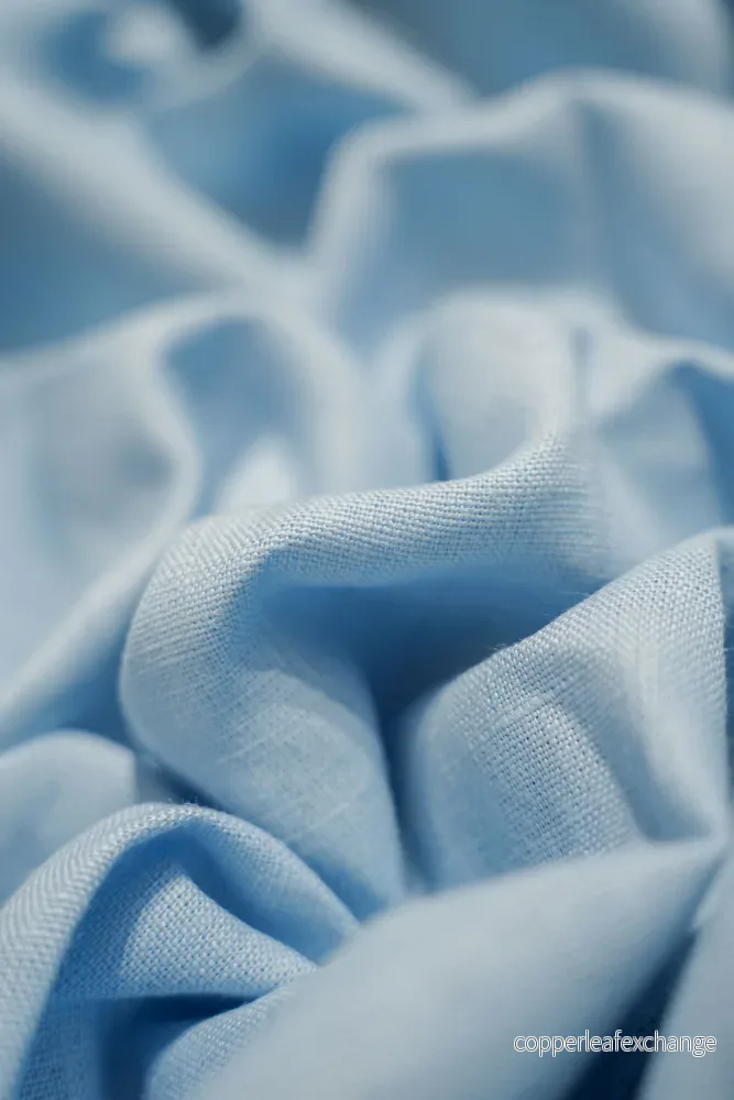 Textured linen fabric – Baby blue – 0013
