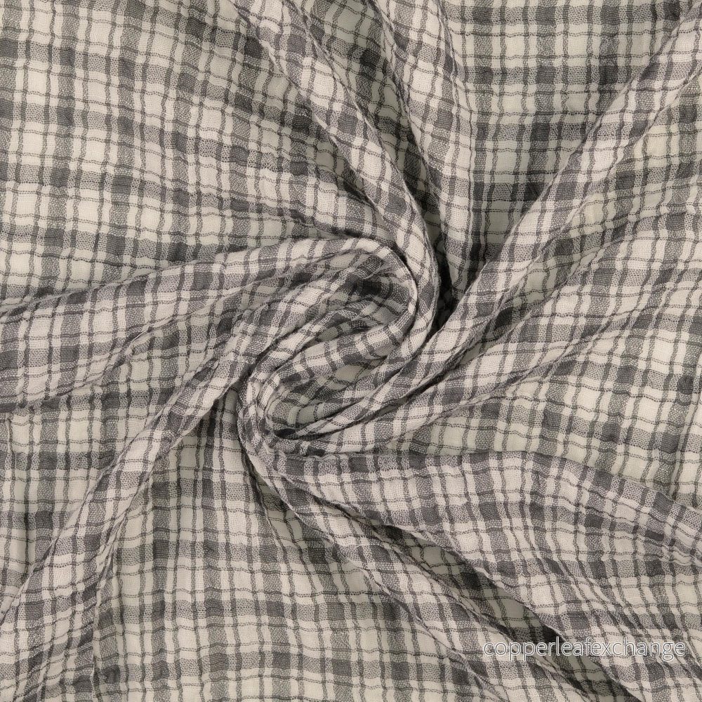 Patterned Muslin – Double Gauze – Checks – Gray – 0005 Patterned Muslin – Double Gauze – Checks – Gray – 0005