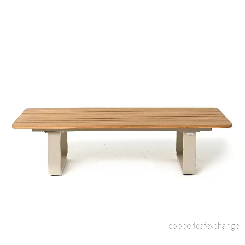 Soffbord Trädgård Livo 140x70x40cm Aluminium Beige, Skiva Soffbord Trädgård Livo 140x70x40cm Aluminium Beige, Skiva