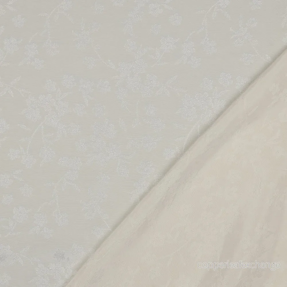 Patterned - Brocade - Viscose - Flowers - Ecru - 002 - Bild 3
