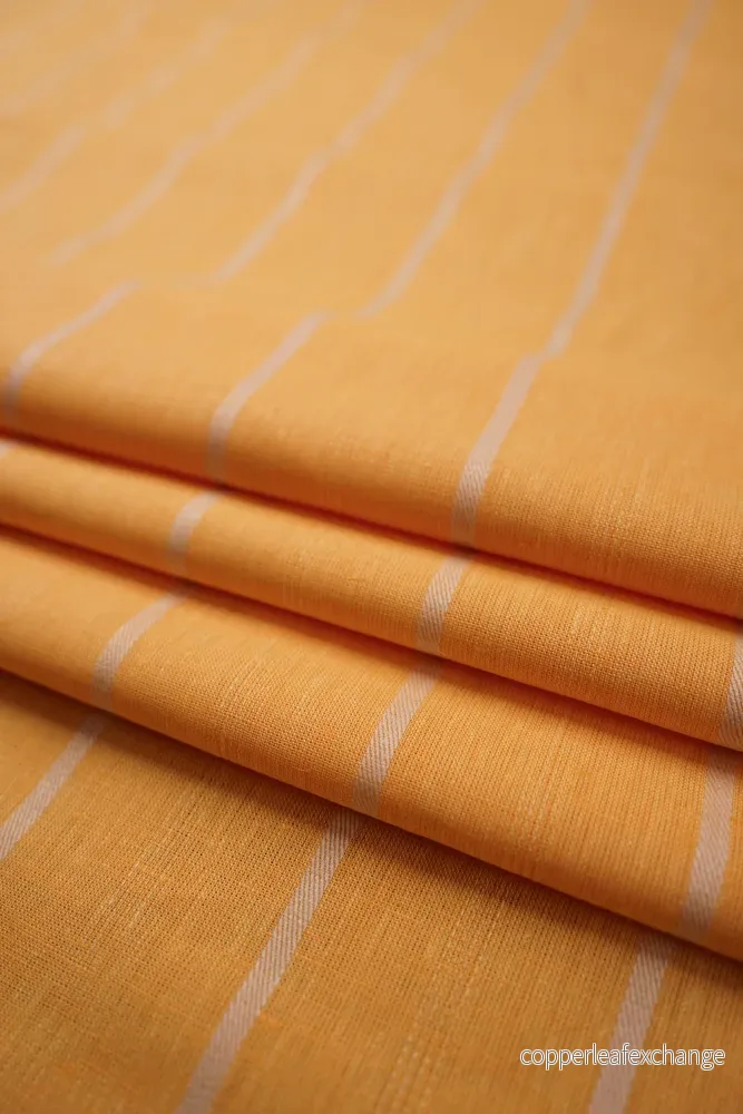 Deadstock – Shirt Fabric – Cotton – Linen – Stripe – Orange/Yellow – DS206