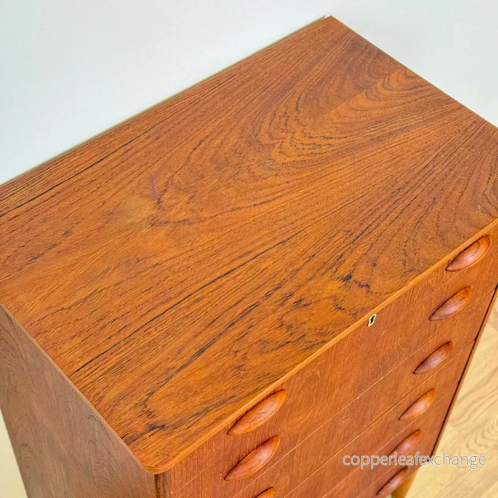 Byrå med 6 lådor i teak, 1950-60-tal, Danmark - Bild 3