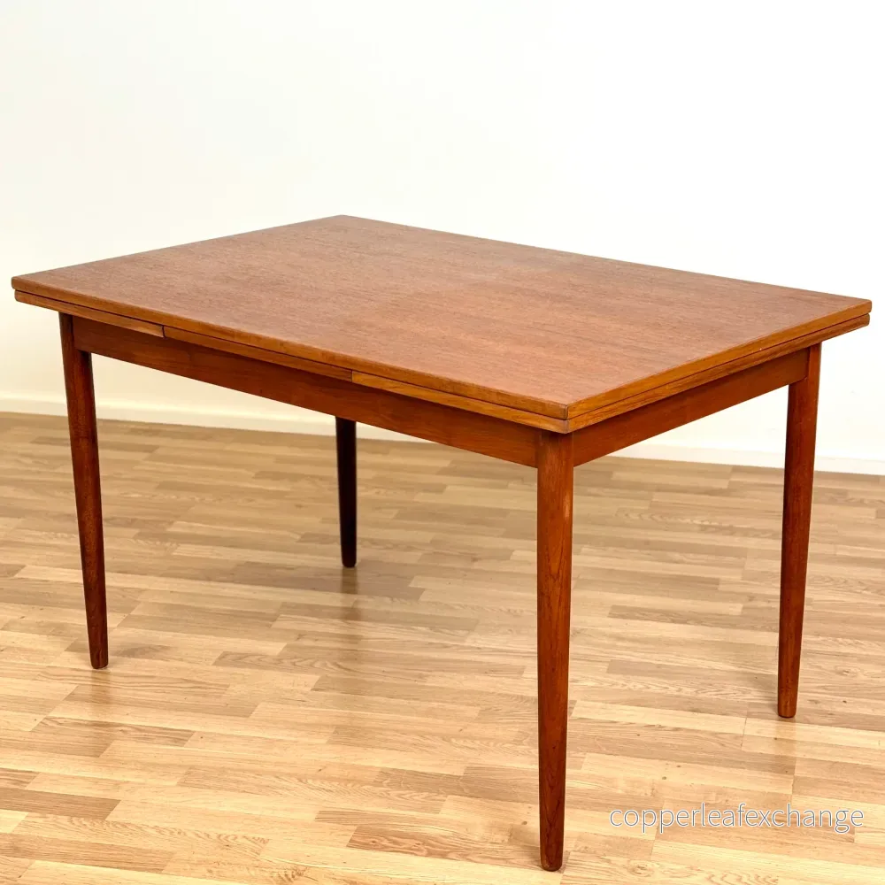 Matbord i teak med 2 iläggsskivor, 1950-60-tal, Sverige - Bild 3