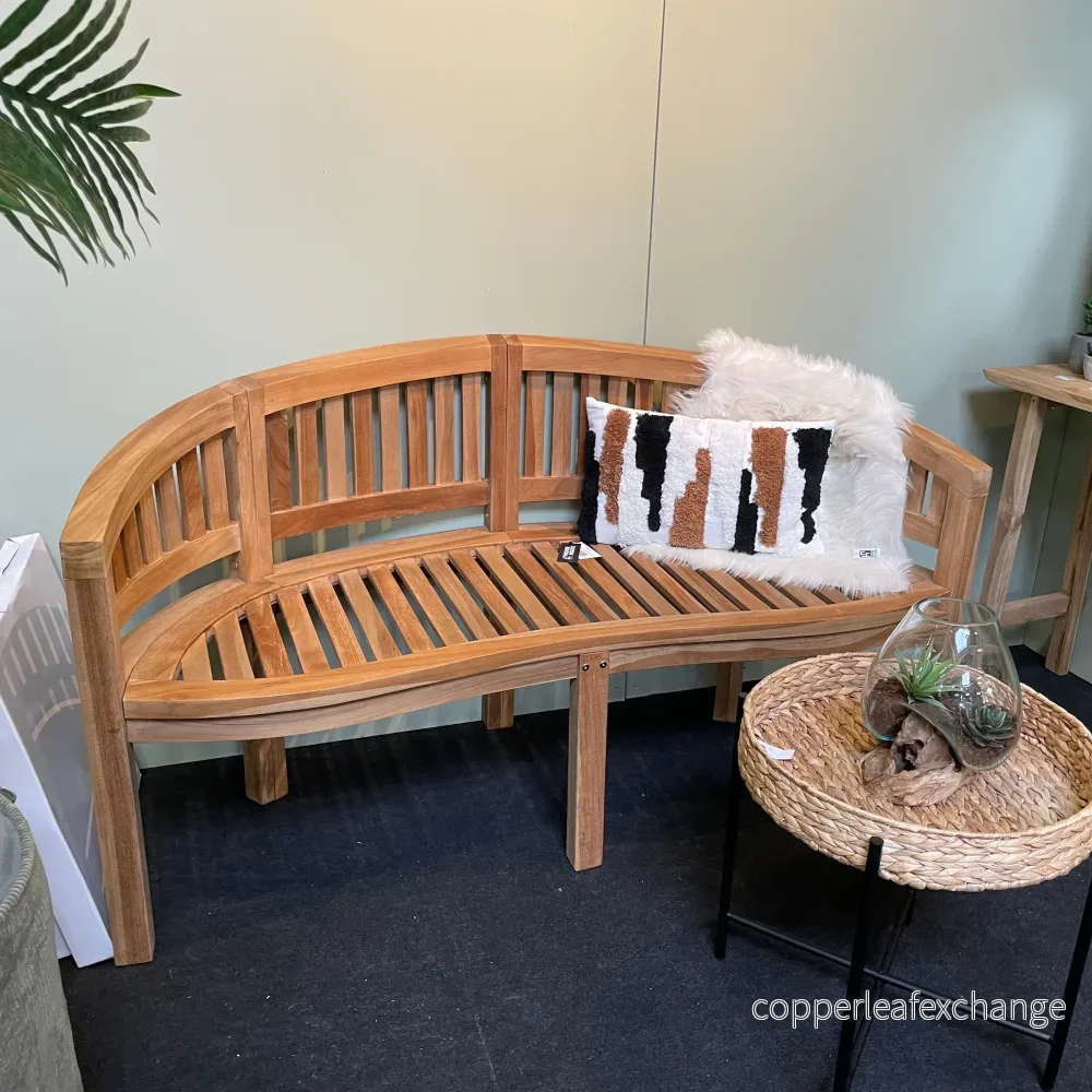 BANAN Trädgårdsbänk i Teak – Klassisk 2-sits & 3-sits Parkbänk - Bild 3