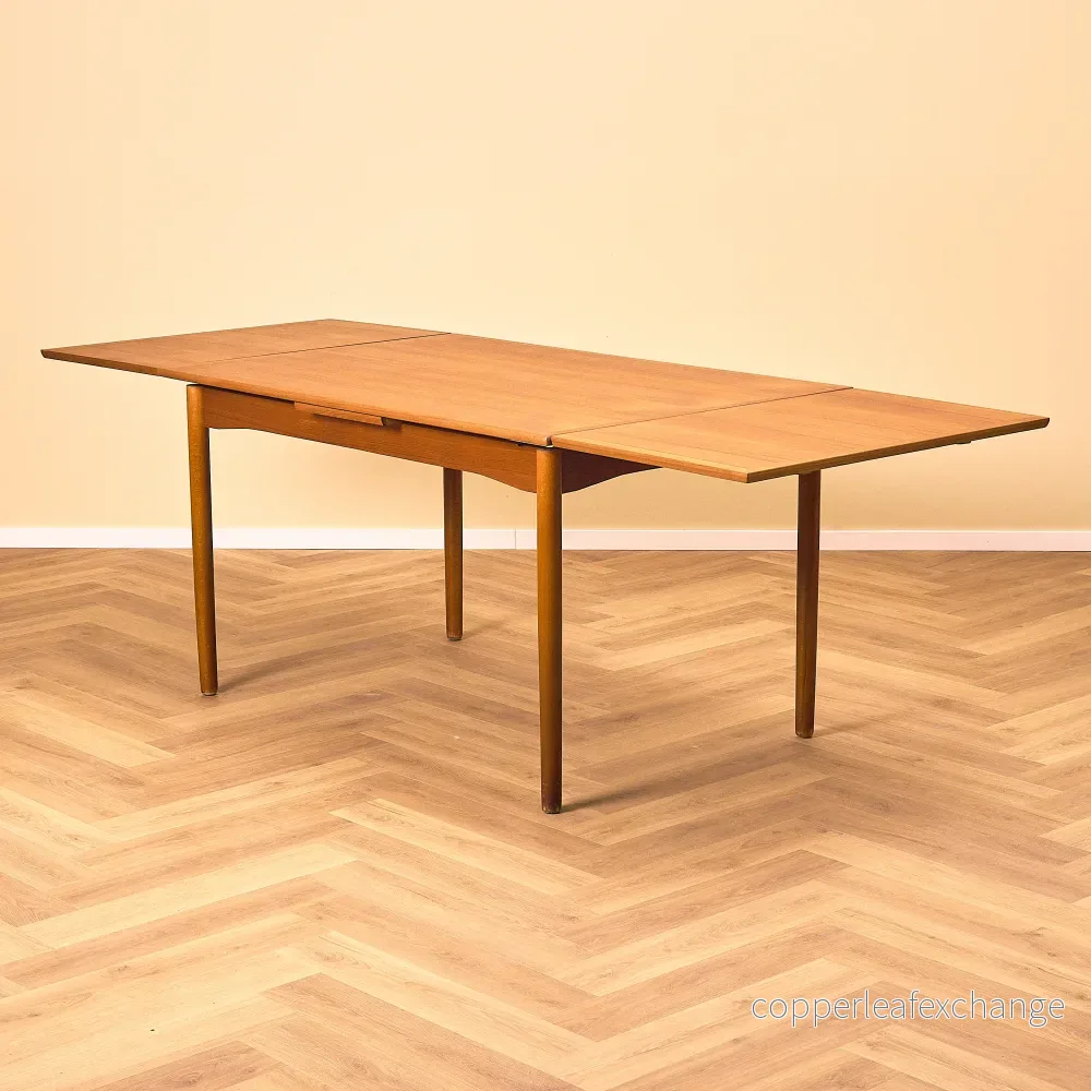 Danskt rektangulärt matbord i teak och bok - Bild 2