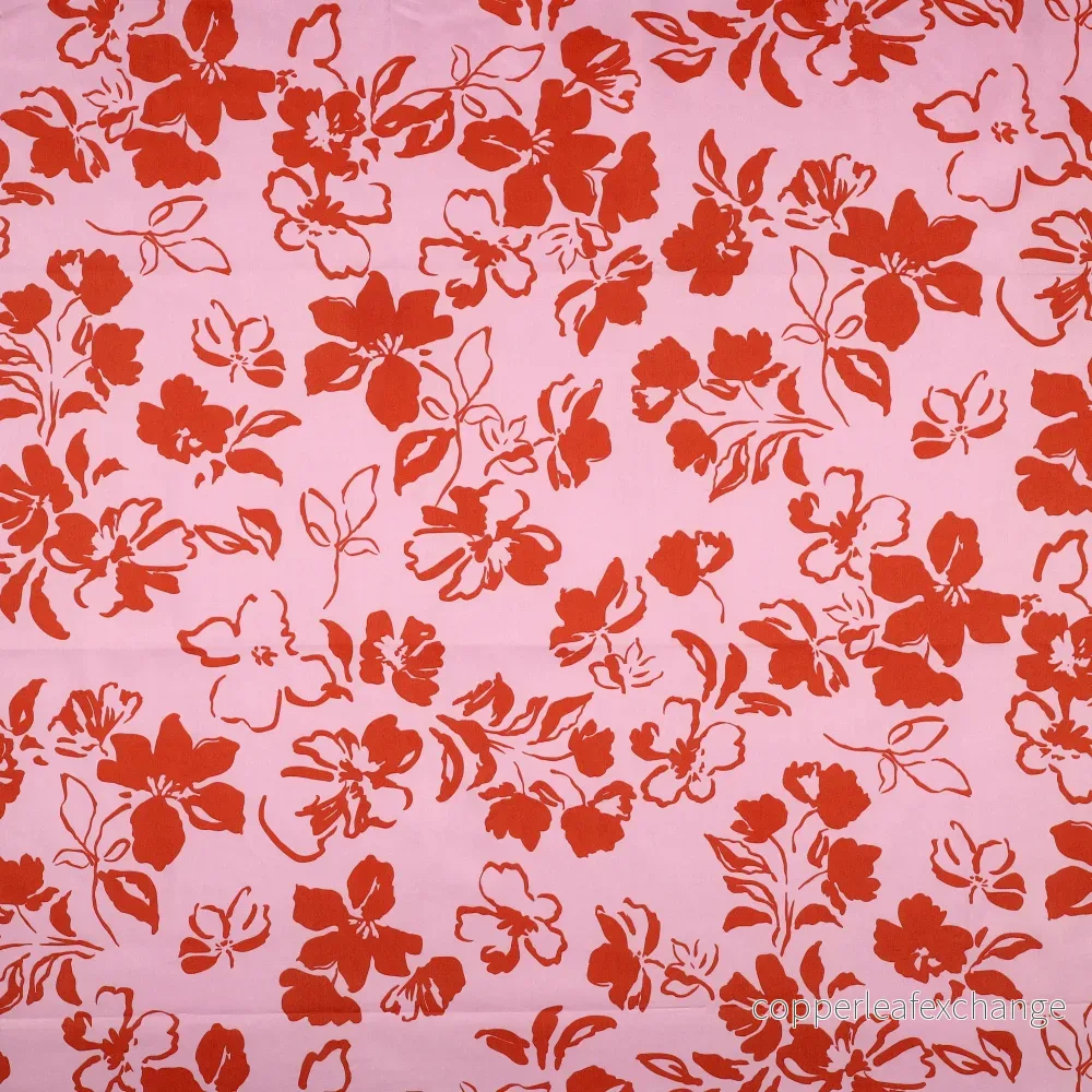 Flowers – Patterned – Satin – Flowers – Light Pink – 05.005