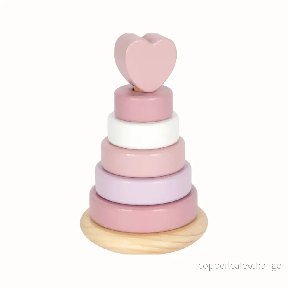 Stapeltorn rosa med hjärta