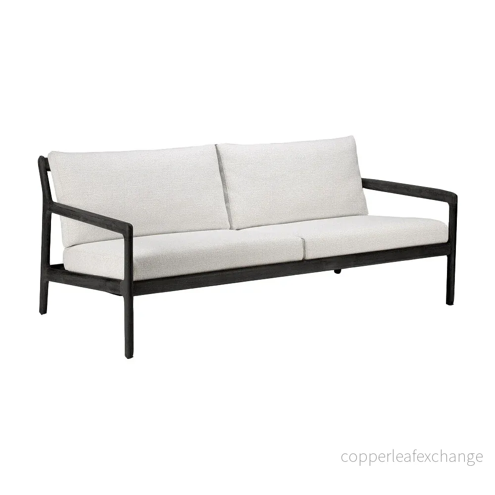 Utemöbel Soffa Jack, Svart teak / Off White