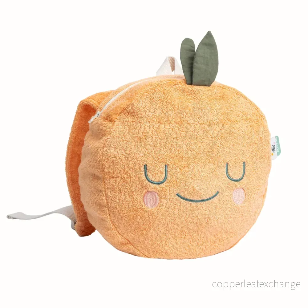 Barnryggsäck Mandy Mandarine i frotté Barnryggsäck Mandy Mandarine i frotté