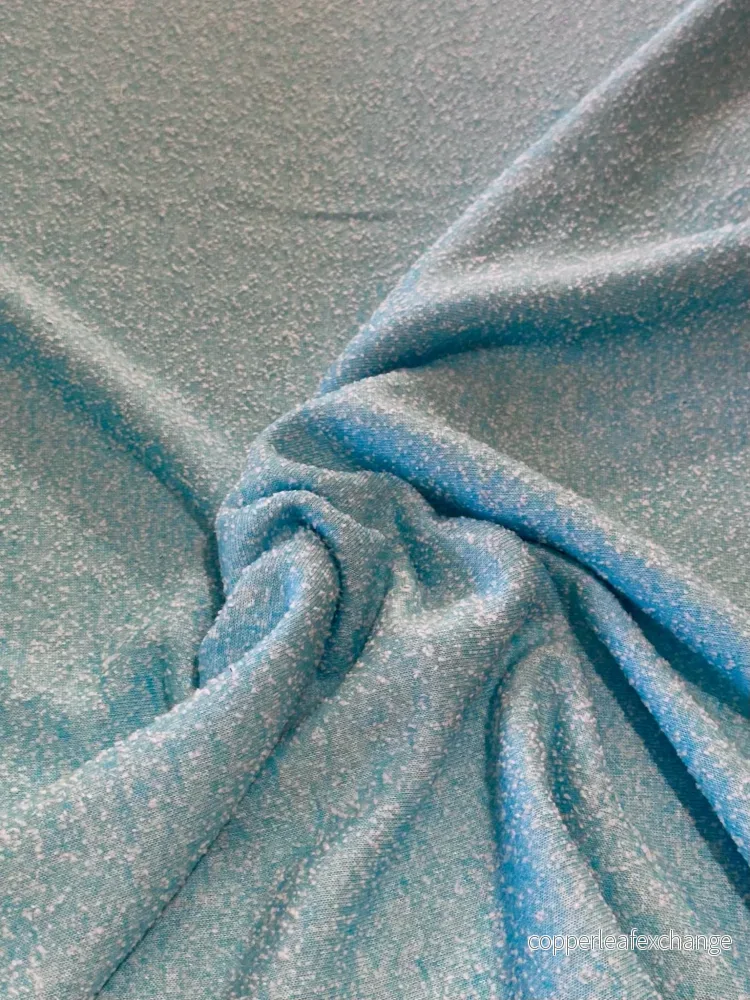 Deadstock – Wool – ”Bouclé-ish” – Bubbly – Structure – Turquoise – DY70
