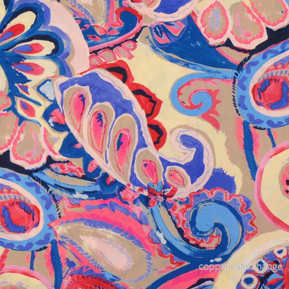 Patterned – Viscose – Paisley – Pink, Blue – 0010