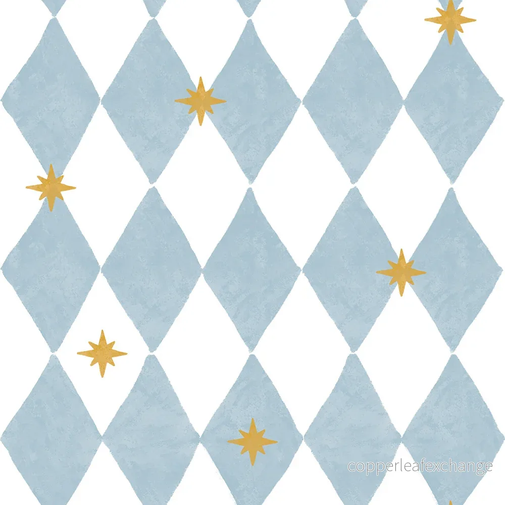 French Diamonds with Stars tapet – Dekornik
