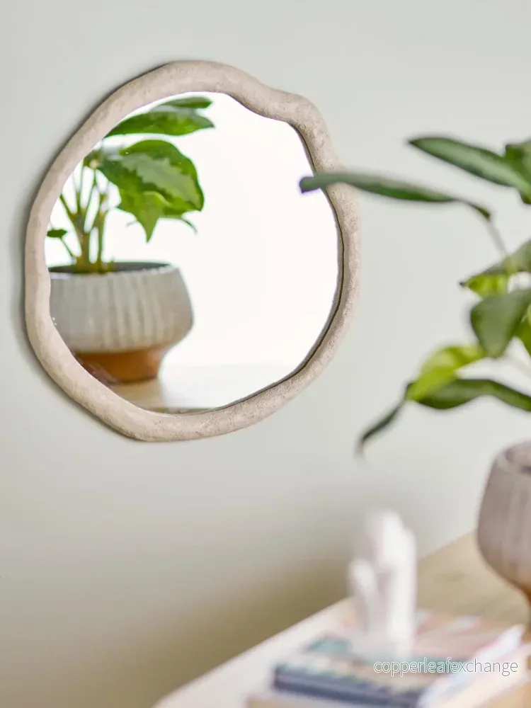 Cillia Wall Mirror, Nature, Polyresin - Bild 2