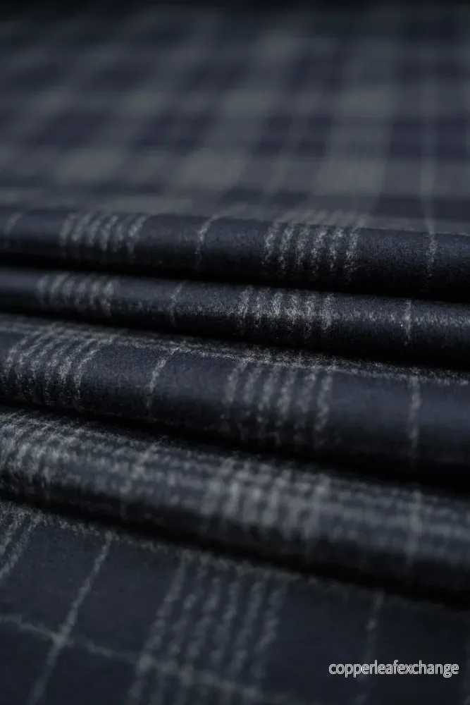 Deadstock – Coat – Luster – Check – Navy, Gray – DY145 Deadstock – Coat – Luster – Check – Navy, Gray – DY145