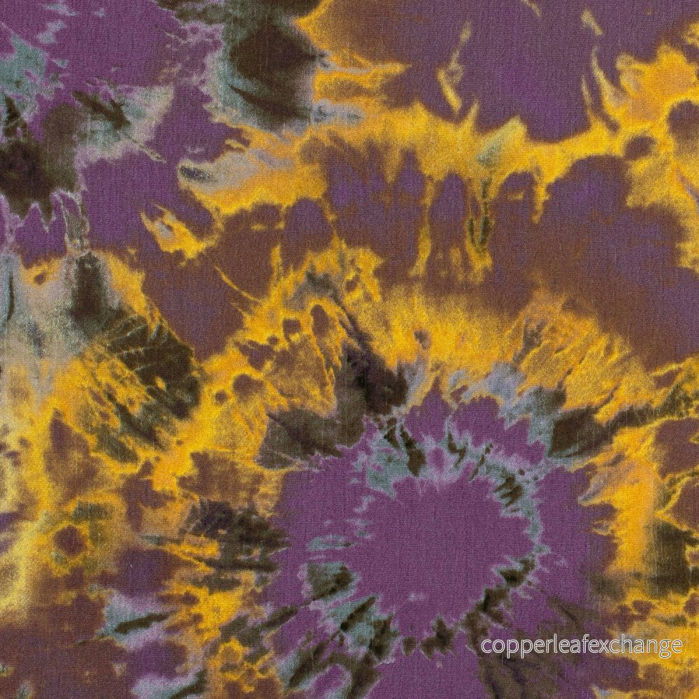 Patterned Viscose - Crepe - Batik - Purple