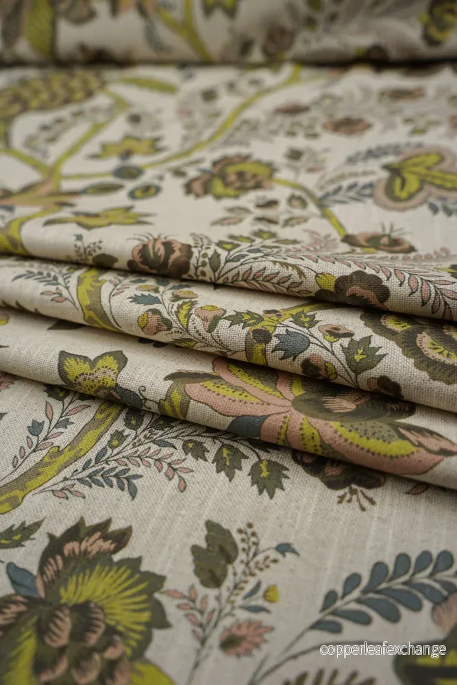 Patterned – Curtain fabric – Linen – Cotton – Flower – Pamola vibrant Patterned – Curtain fabric – Linen – Cotton – Flower – Pamola vibrant