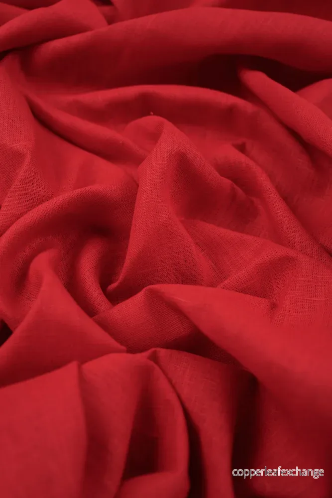 Linen fabric - Texture - Red - 0237