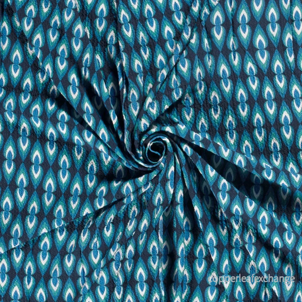 Bubbly Viscose Abstract Drops Blue - Bild 3