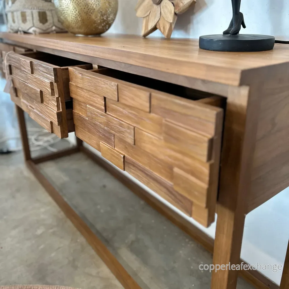 TAMA Konsolbord Teak 150 cm – 3 Lådor - Bild 3