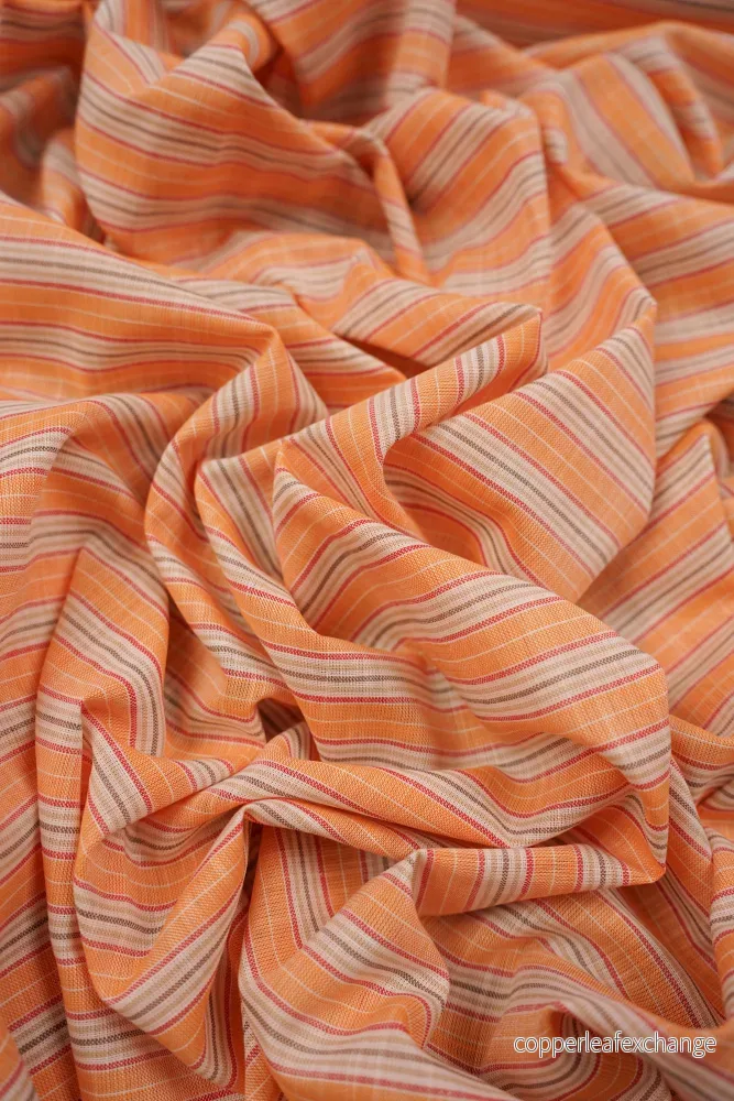 Deadstock – Shirt Fabric – Cotton – Striped – Orange – DS105 Deadstock – Shirt Fabric – Cotton – Striped – Orange – DS105