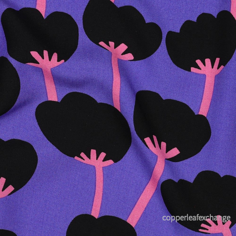 Nerida Hansen – Lenzing Ecovero – Poppies – Viscose – Purple Nerida Hansen – Lenzing Ecovero – Poppies – Viscose – Purple