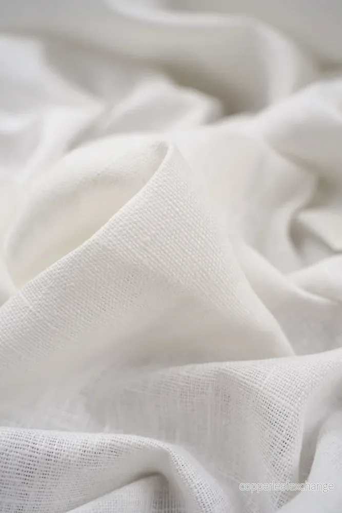 Textured linen fabric - White - 0101 - Bild 3