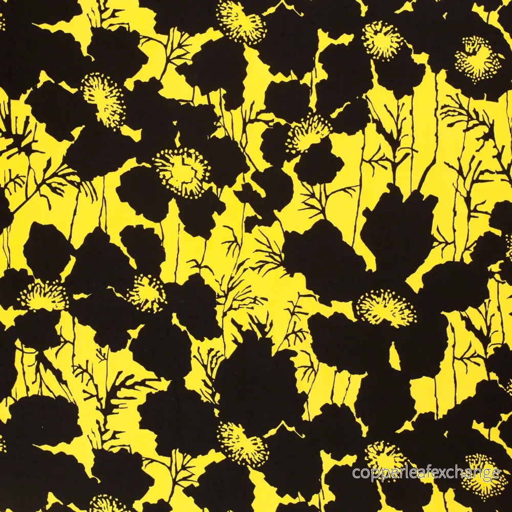 Bamboo Viscose - Poplin - Abstract, Flower - Yellow - Bild 2