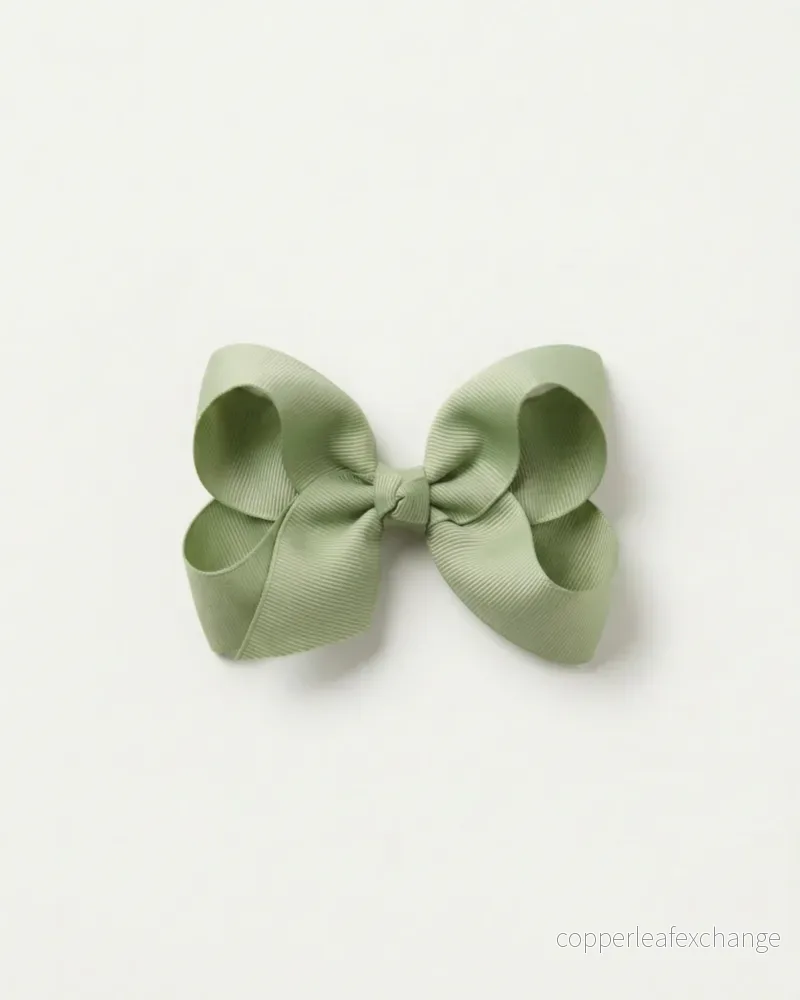 Mellanstor hårrosett, sage green Mellanstor hårrosett, sage green